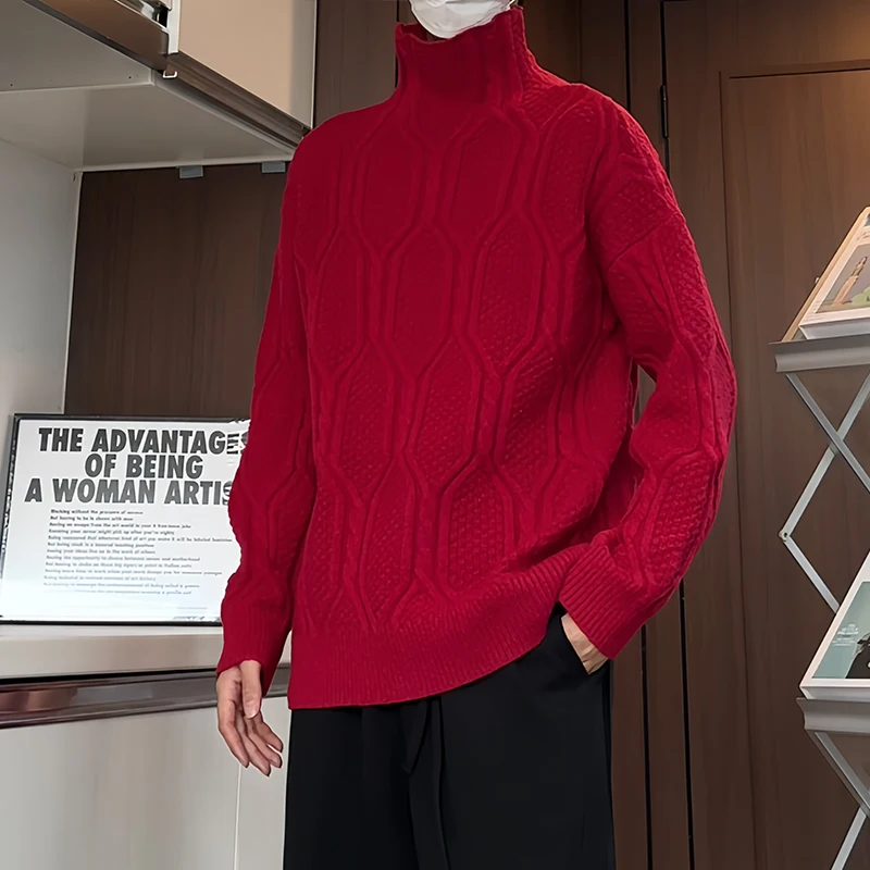 LAPPSTER зимний свитер с воротником мужские роскошные пуловеры длинными рукавами