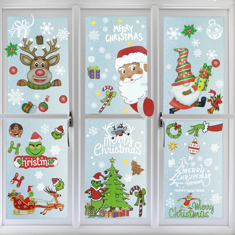 

Christmas Decoration Window Stickers Santa Claus Christmas Tree Wall Stickers Decoration Xmas Decals Window Clings Stickers