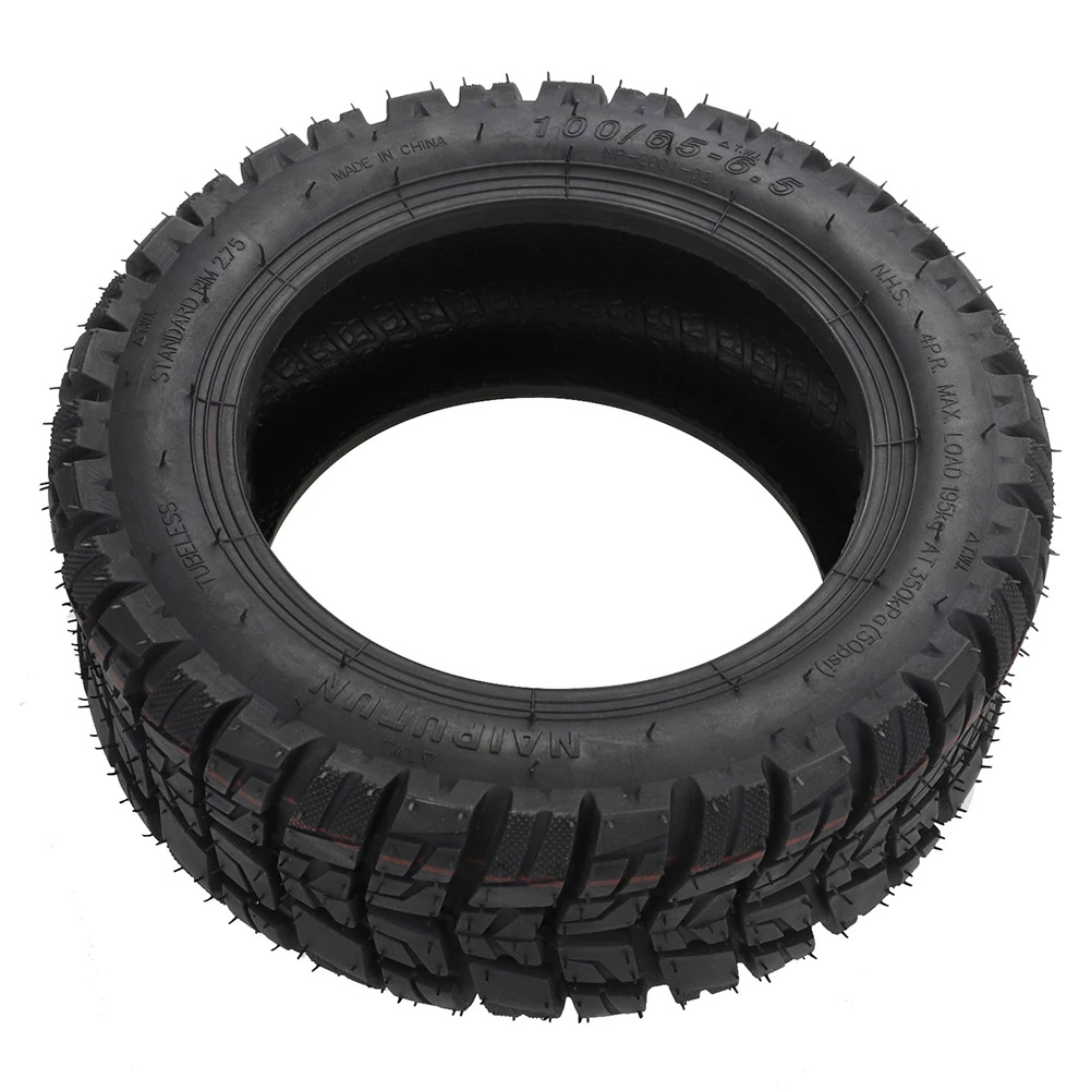 

11 Inch 100/65-6.5 Vacuum Tubeless Widen Off-road Tire With Air Nozzle Rubber 263*263*92 Mm For Electric Scooter No Inflation