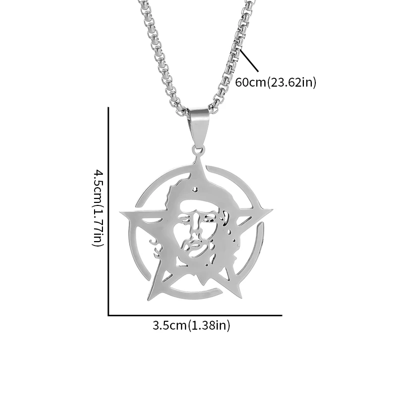 Изысканная ожерелье из нержавеющей стали с пентаграммой Che Guevara
