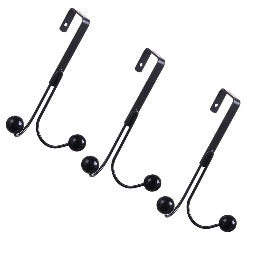 

3 Pcs Wrought Iron Hook Towel Rail Door Hanging Hooks Dorm Ordinary The Hangers Clothes