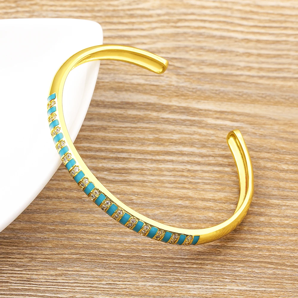 

AIBEF Exquisite Enamel Zebra Stripe Shiny Crystal Bracelet Women's Creative Design Jewelry Fashion Party Retro Gift Wholesale