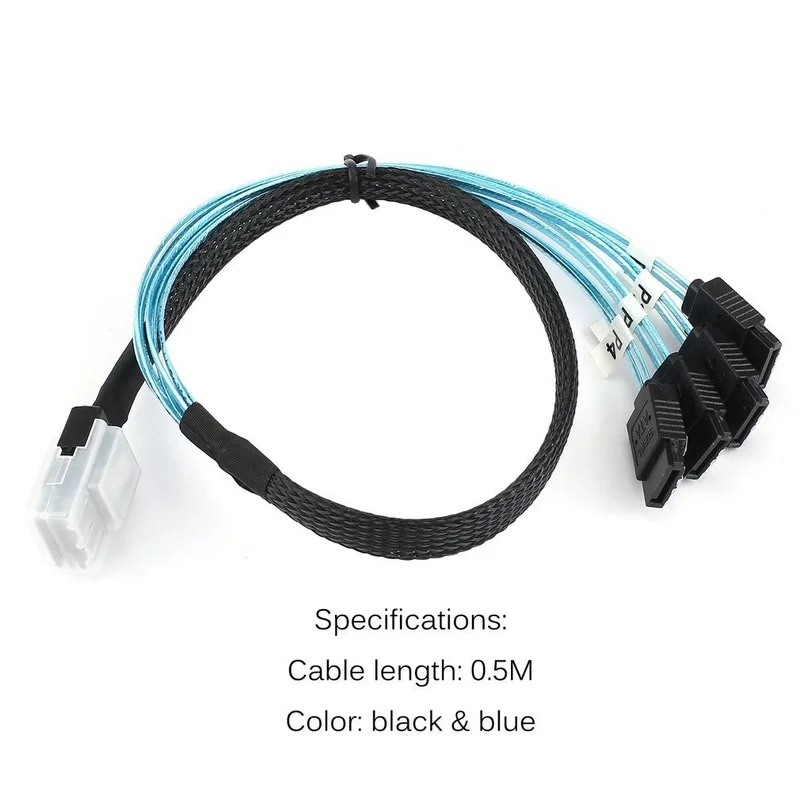 

Breakout Cable Hard Drive Splitter Cable SATA 3.0 III 6Gbps SAS Cable for Server SATA 7 Pin to SATA 7 Pin Data Cable