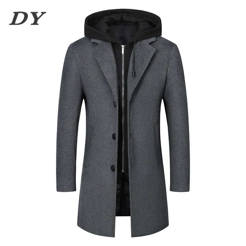 

2022 Men Wool & Blends Casual Business Thickened warmth Long Trench Coat Mens Leisure Overcoat Coats Jackets Winter Cloak Jacket