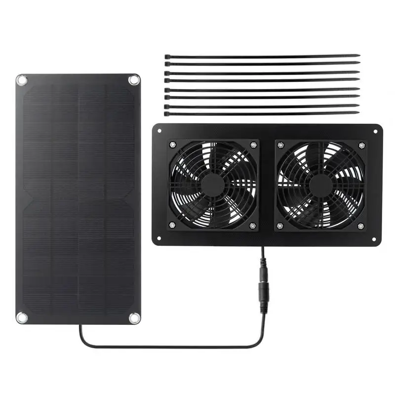 Solar Fan For Chicken Coop 10W 12V Solar Powered Attic Fan Ventilator Powered Fan Waterproof Solar Panel Fans For Outdoor