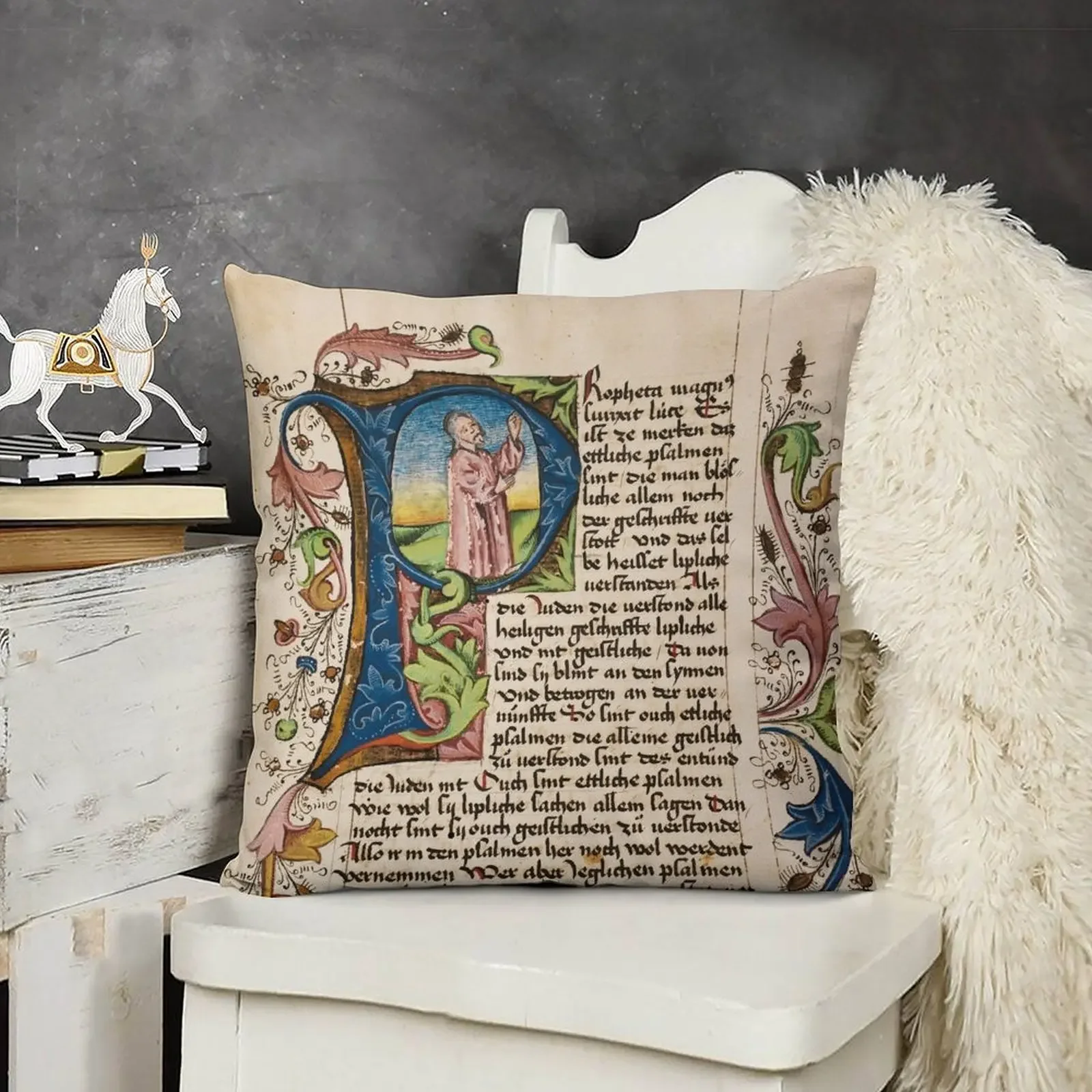 Николас Лиры Интерпретация Псалстера декоративная подушка прямоугольный чехол