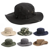 outdoor mens solid sun hat bucket hat cargo safari bush army boonie summer jungle fishing cap