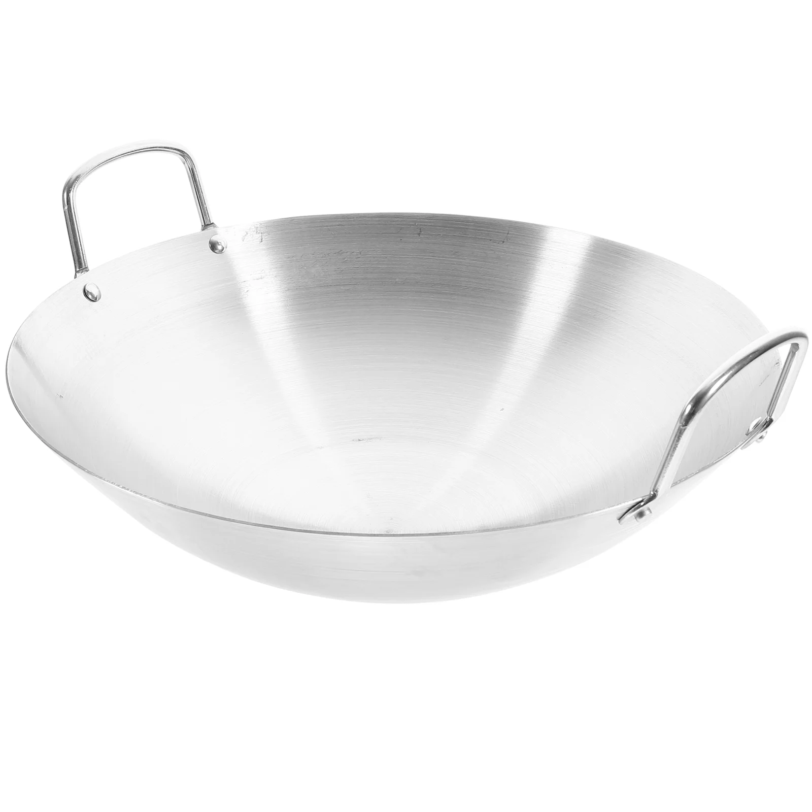 

1pc Kitchen Frying Pan Practical Wok Cooking Pan Household Binaural Wok