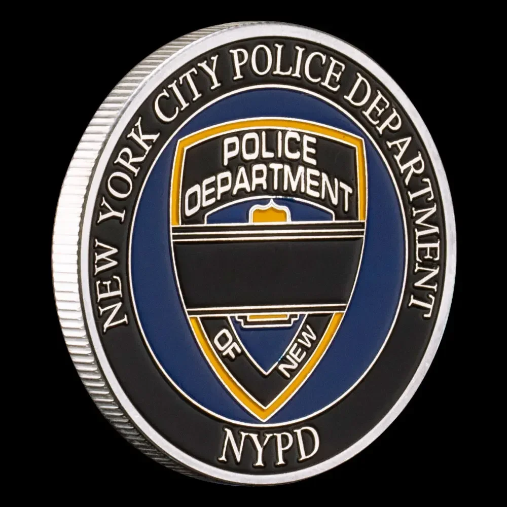 Blue Lives Matter Департамент полиции Нью-Йорка Посеребренная памятная монета Тонкая