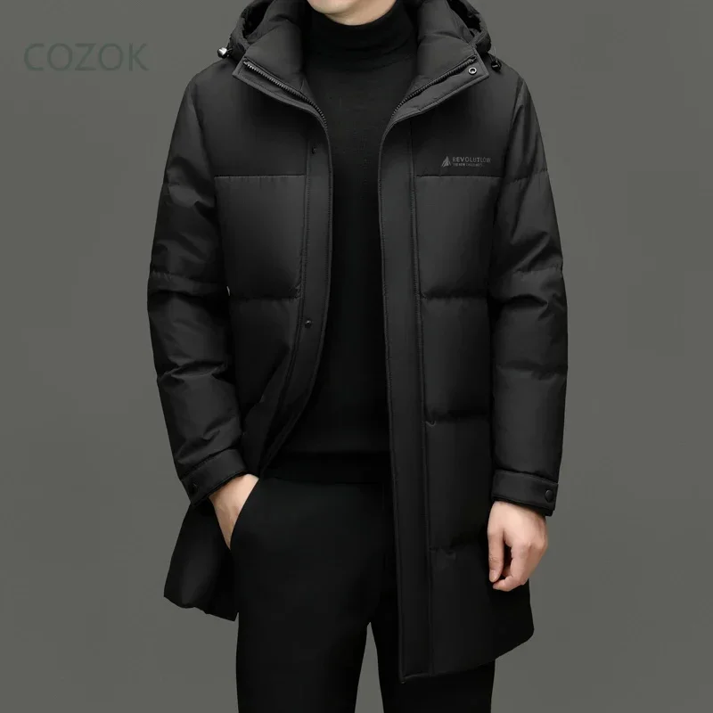 Длинный пуховик COZOK мужская модель 2025 мужское зимнее Брендовое стеганое холодное