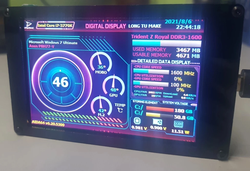 

USB2LCD 3.5 Inch IPS LCD Monitor Display Light AIDA64 RGB Breathing USB Display Sub-Screen For PC Computer Raspberry Pi