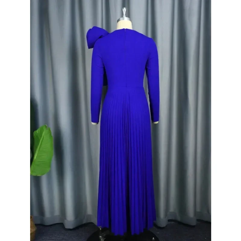 Новинка 2023 года женское винтажное платье с аппликацией скромное плиссированное