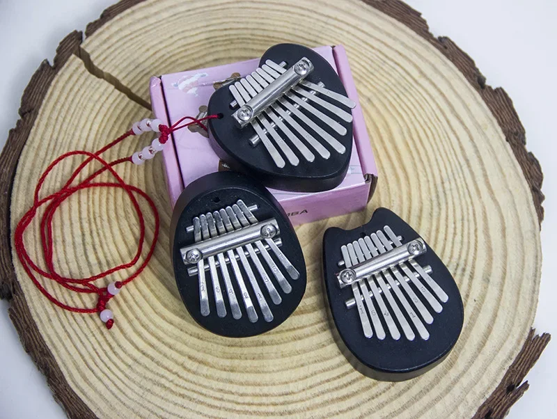 Горячая Распродажа мини 8-тоновый черный калимба большой палец красное дерево