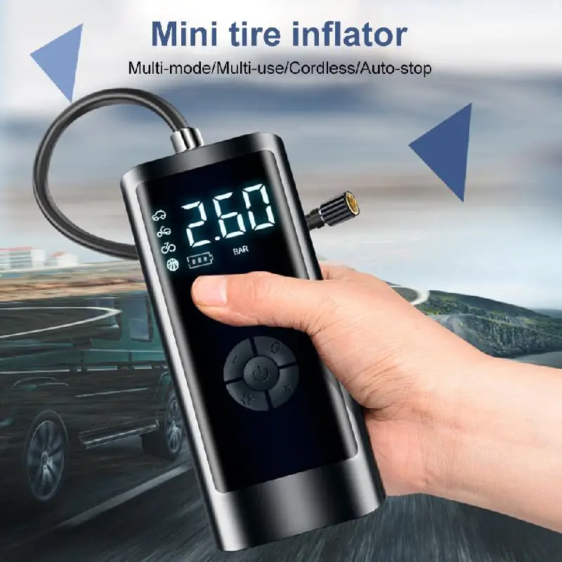 

6000mAh Portable Car Air Compressor 12V 260PSI Electric Cordless Tire Inflator Pump for Motorcycle Bicycle Boat AUTO Tyre Balls