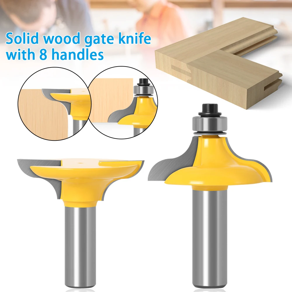

2pcs/set Milling Cutter Tools Shank Bit Raised Panel Cabinet Door Router Set Woodworking High Hardness Carbide Durable Groundin