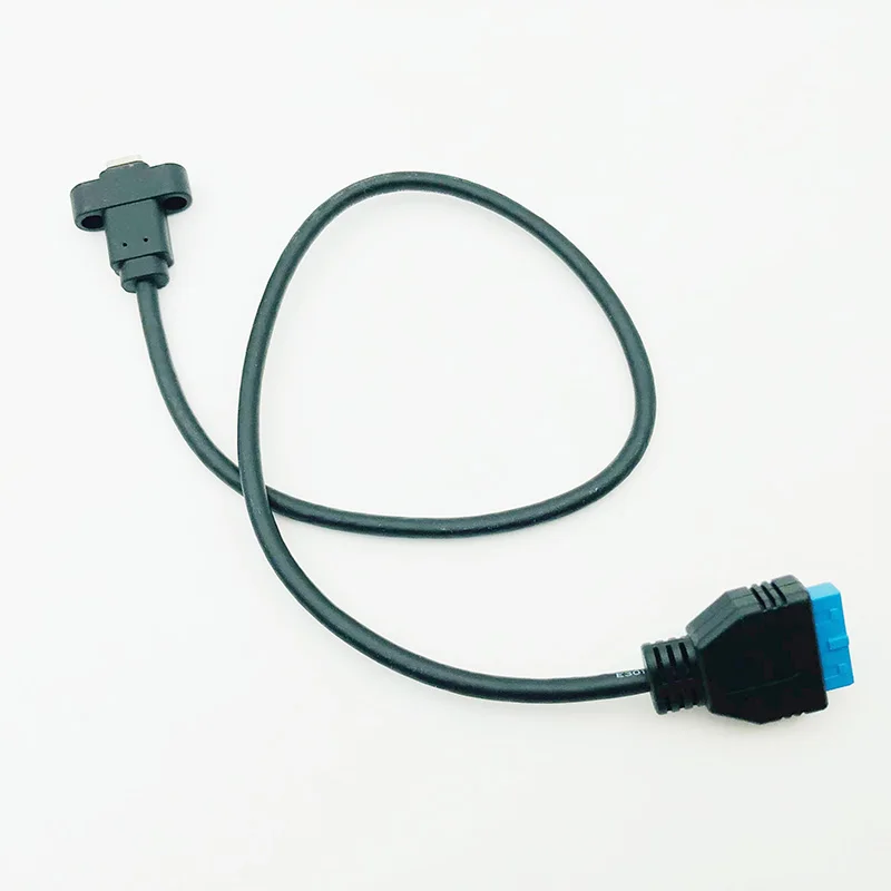 Фото Разъемы USB 3,0 Pin к Type-C с одним портом USB 3.1 Type C Женский к материнской плате USB 19Pin кабель для разъема 30 см/50 см №5