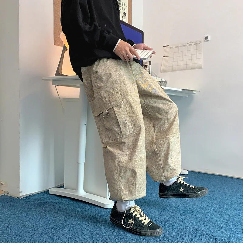 Oversized Cargo Jeans Men Fashion Casual Pocket Jeans Men Streetwear Hip Hop Loose Straight Denim Pants Mens Trousers M-2XL