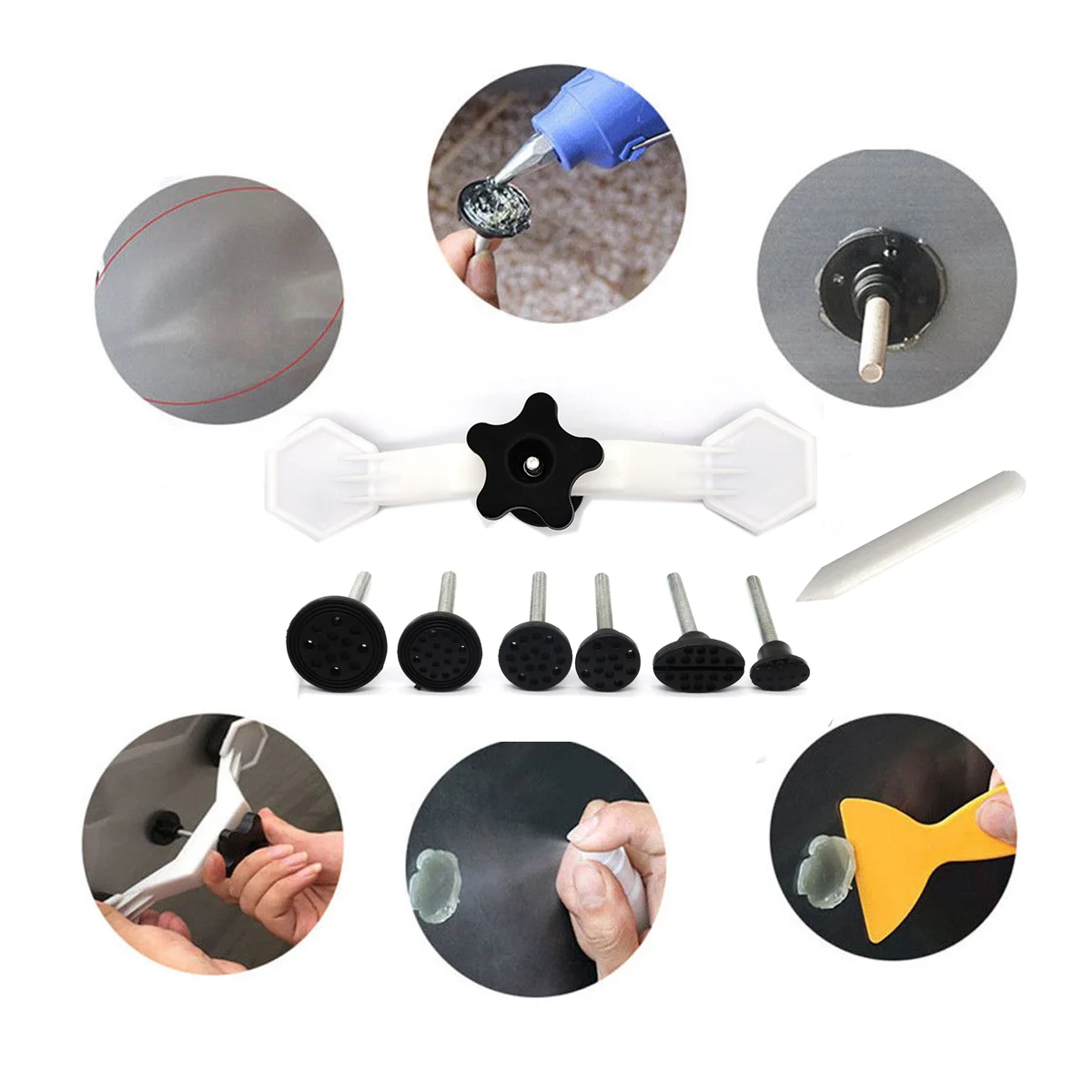 

Dent Puller Repair Car Removal Kit Tools Body Handle Lifter Remover Granite Lifting Auto