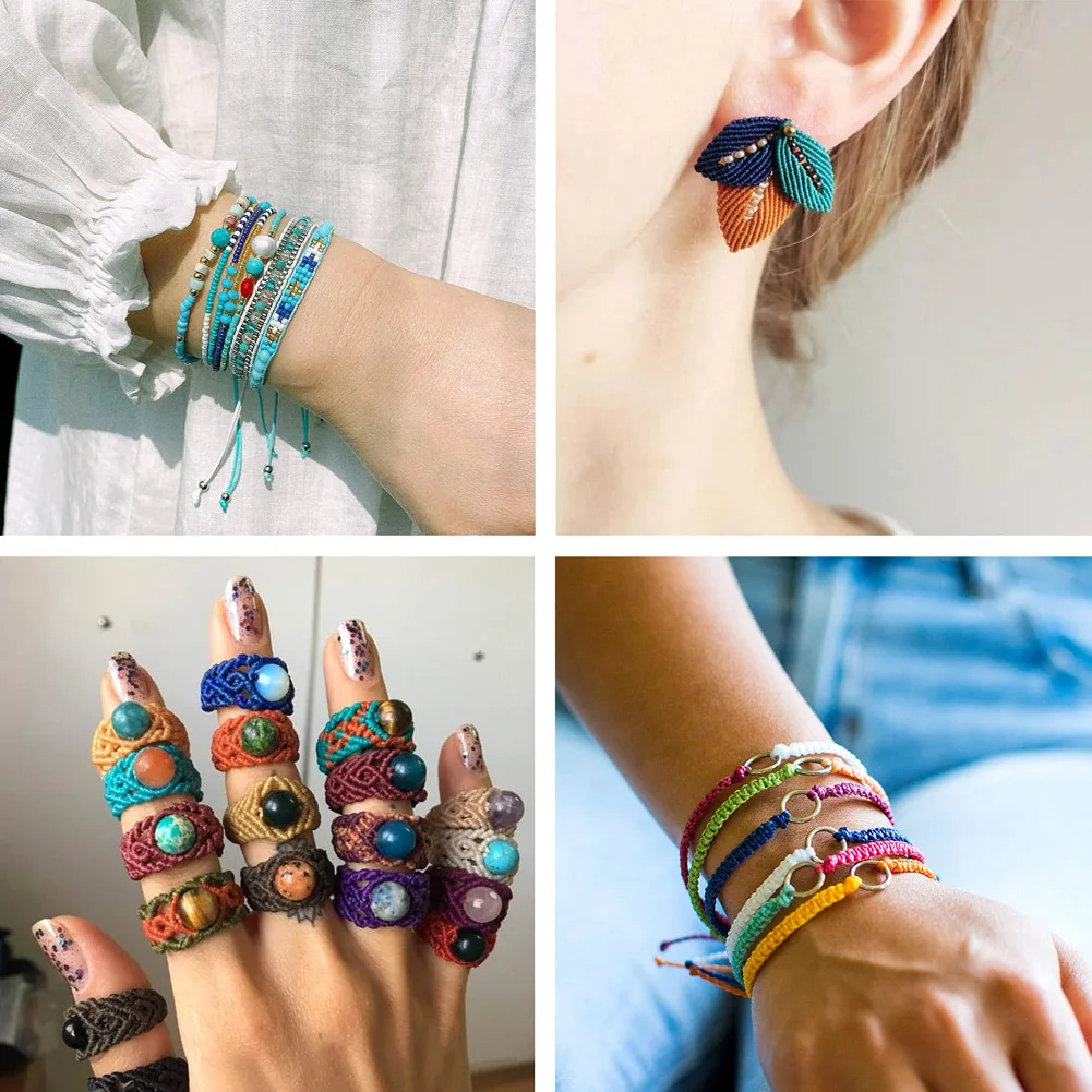 8 Rolls 0.8mm Nylon Cords For Beading Tassels Threads  Handmade Bracelet Necklace Jewelry Making Accessories Woven Decorative