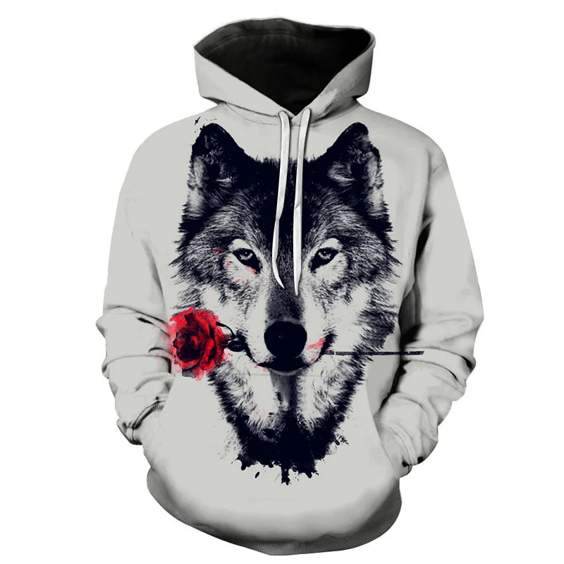 

3D Print Wolf Oversized Hoodie 4XL Men Fashion Spring Autumn Pullovers Sweatshirts Men clothing
