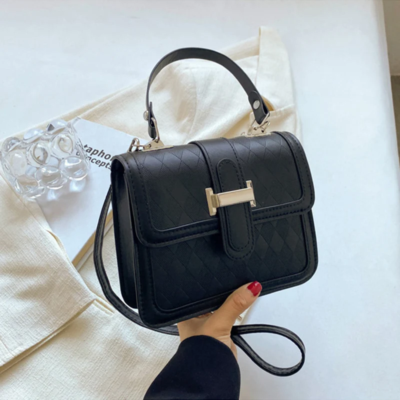 

Однотонная винтажная сумка через плечо для женщин, сумка-мессенджер из искусственной кожи с верхними ручками, сумка через плечо, кошелек, тоут