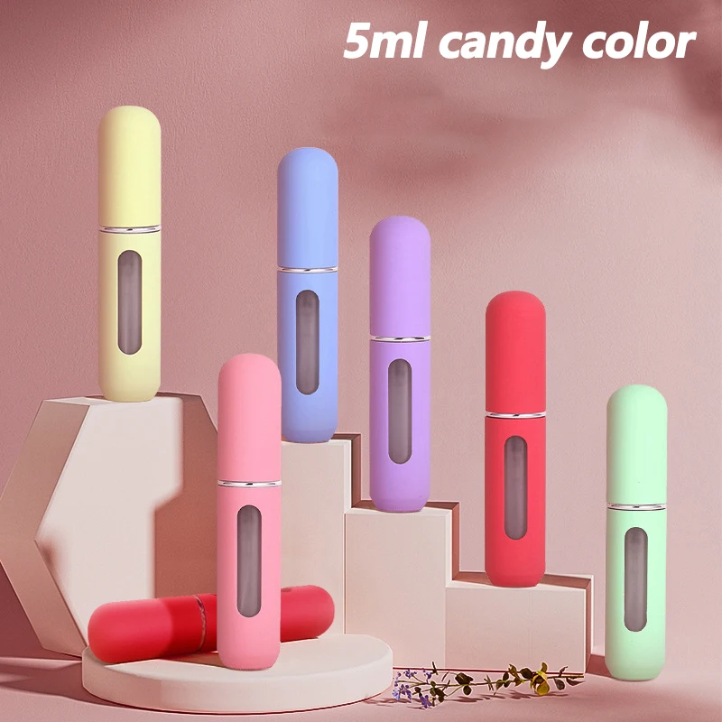 

Perfume Refill Bottle Candy Color 5ml Refill Bottle Liquid Sub-Bottling Fine Mist Spray Mini Containers Atomizer Travel Portable