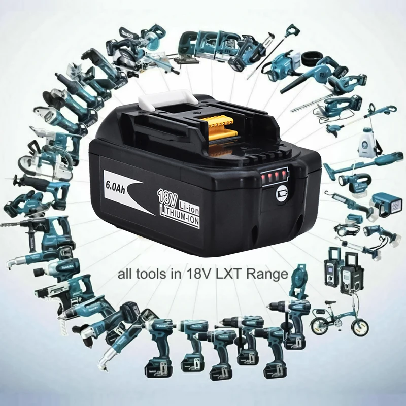 

New For 18V Makita Battery 6000mAh Rechargeable Power Tools Battery with LED Li-ion Replacement LXT BL1860B BL1860 BL1850