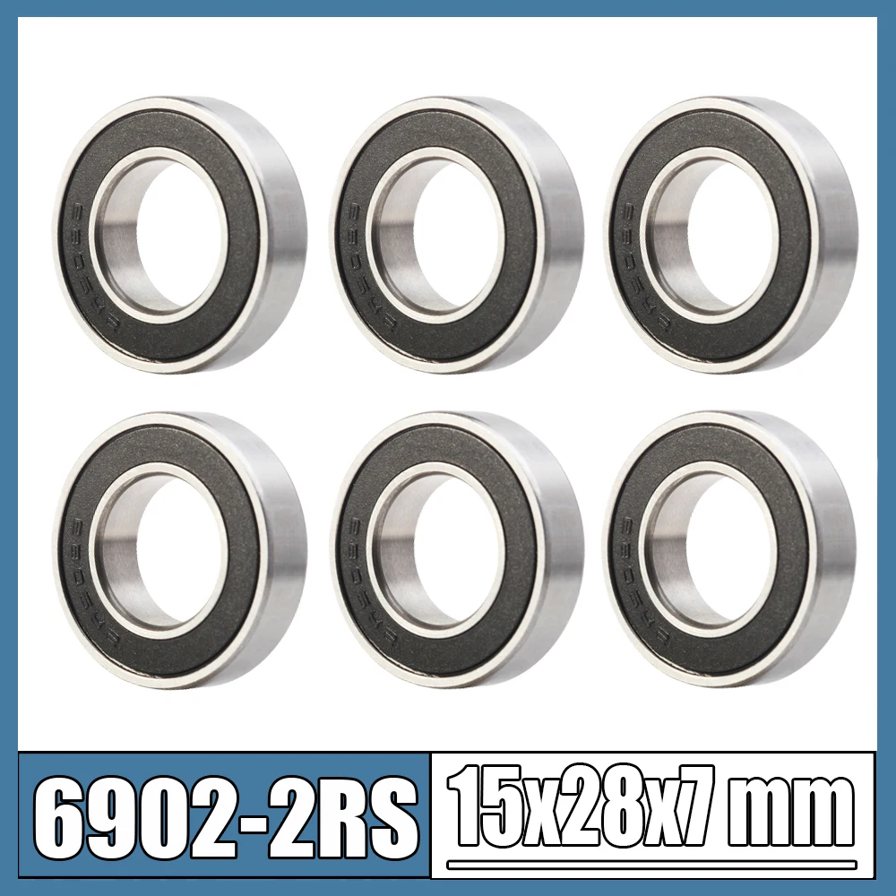 6902 2RS Подшипник 15*28*7 мм 6 шт ABEC-5 C2 Метрическая тонкая секция 61902RS RS шариковые