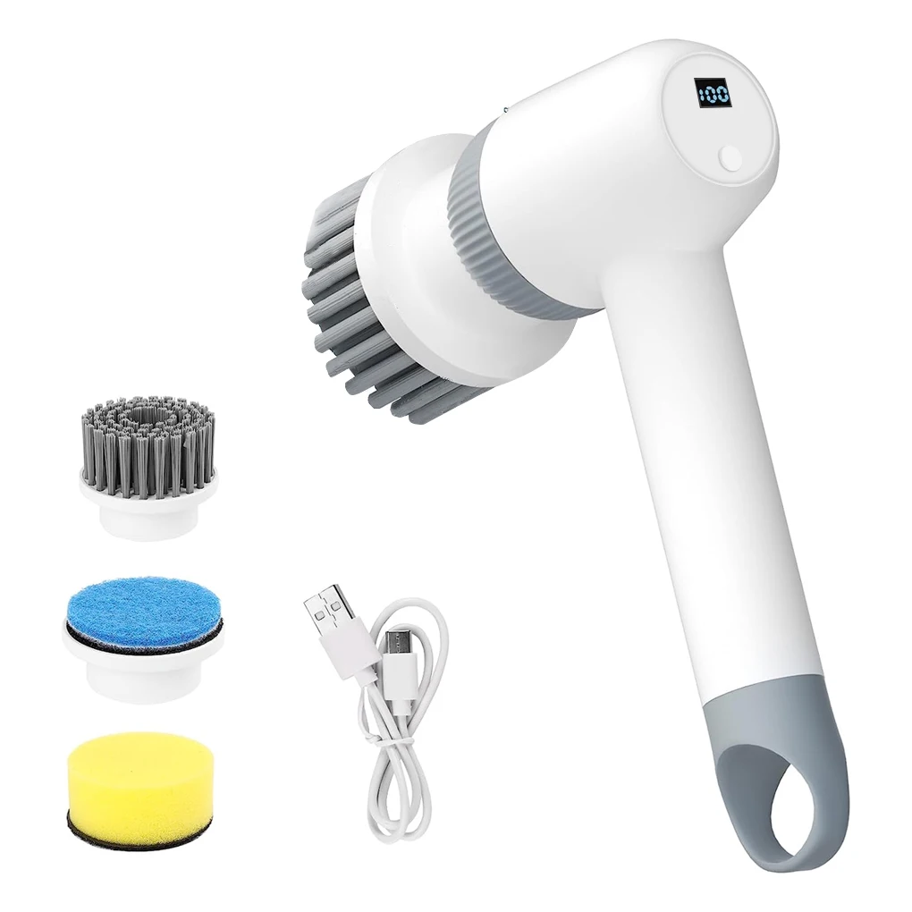 

White Multi-purpose Cleaning Brush For Household Cleaning And Dishwashing Household Electric Cleaning Brush Clean Brush