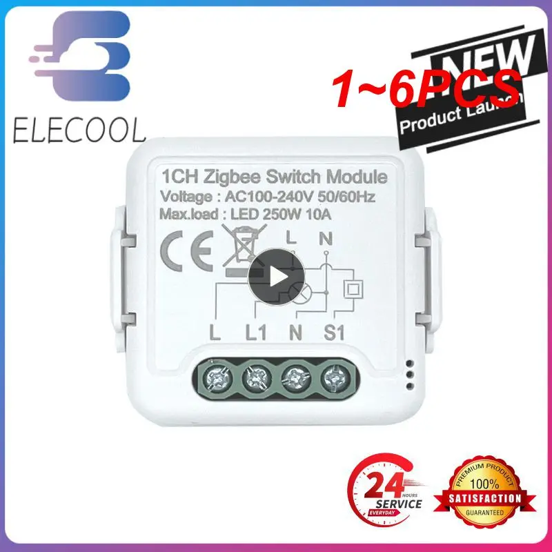 

Умный Wi-Fi модуль для занавесок Tuya, 1 ~ 6 шт., потайной переключатель для роликового затвора, электродвигатель, 1/2 комплектов, совместимый с Alexa Google Home