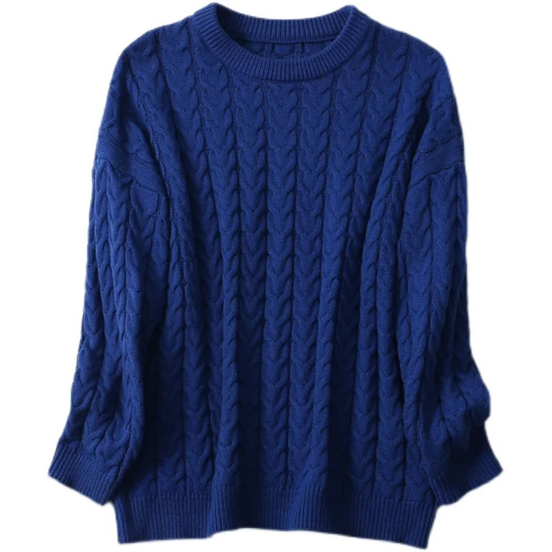 Шелковый свитер из ангоры женский осенне-зимний утолщенный свободный верхний