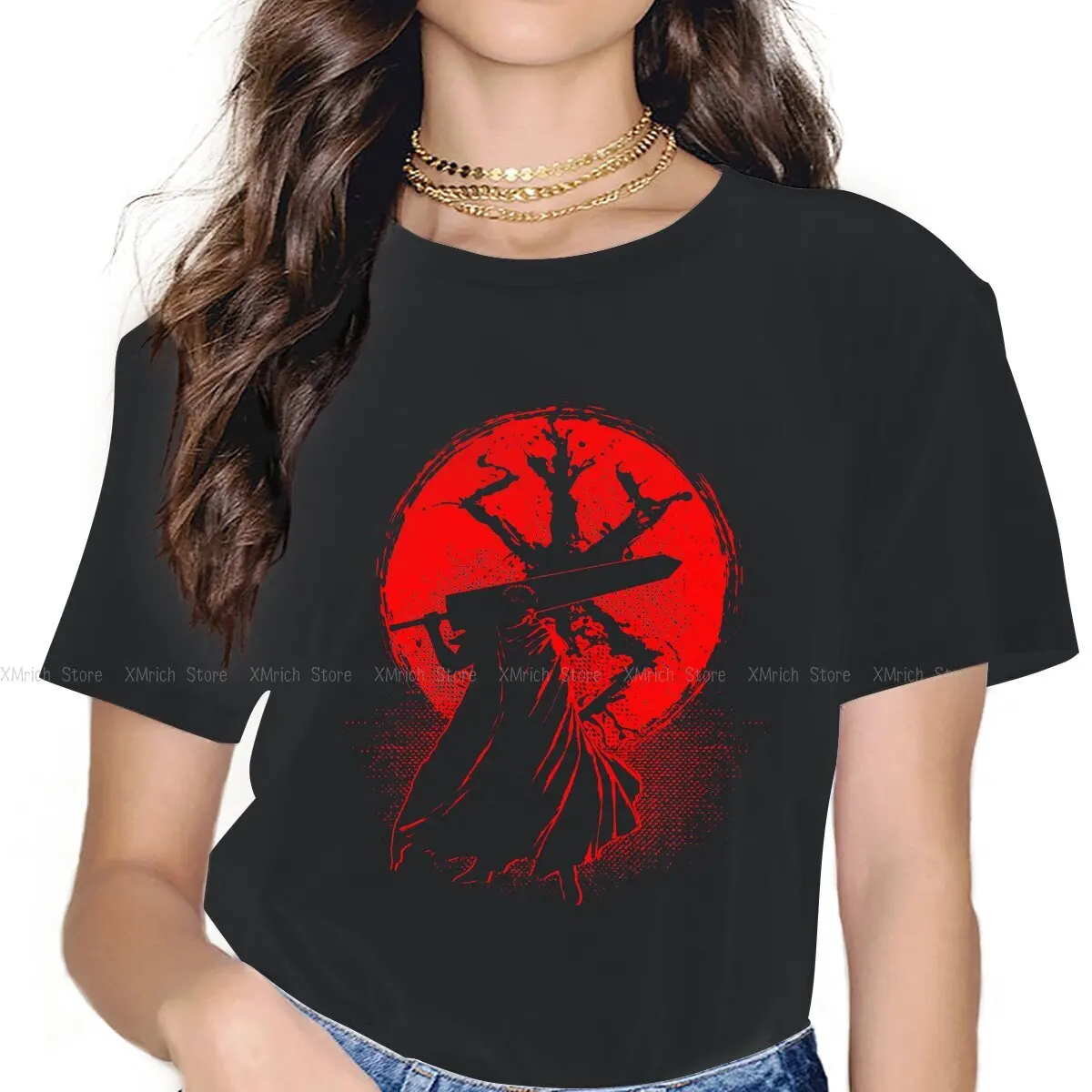 

Women's Sun Guts T Shirts BERSERK Manga Series Cotton Clothing Unique Short Sleeve O Neck Tee Shirt New Arrival T-Shirts