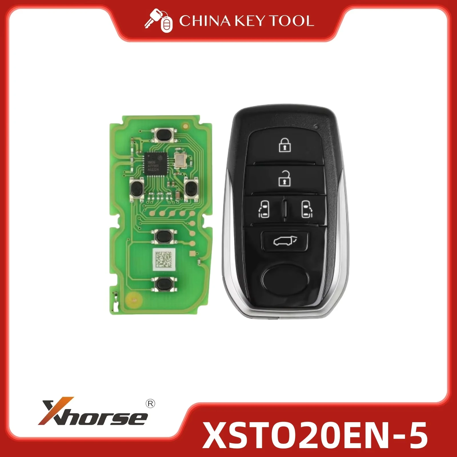 

Xhorse XSTO20EN TOY.T XM38 PCB Smart Key с корпусом 4/5 кнопок Глобальная версия