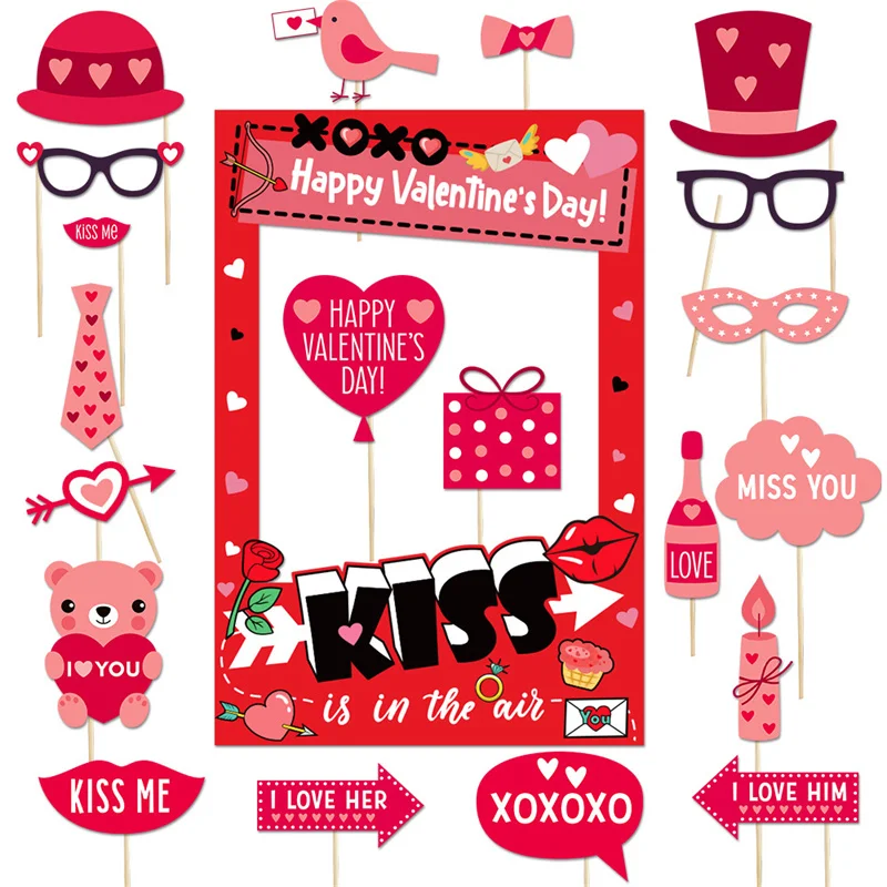 Реквизит для фотобудки ко Дню святого Валентина романтическая фотобудка селфи