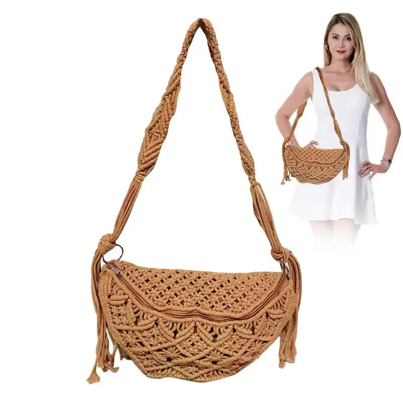 

Bohemian Crochet Bags Crochet Tote Boho Bag Purses Crochet Tassel Beach Bohemian Purse Bohemian Handwoven Bag For Travel