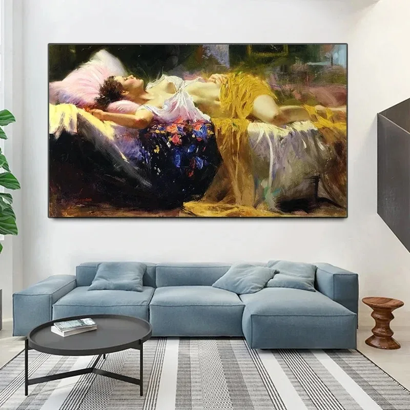 Винтажный Постер Телесной Леди Hylas And The Water Nymphs От Henrietta Rae Холст С Принтом