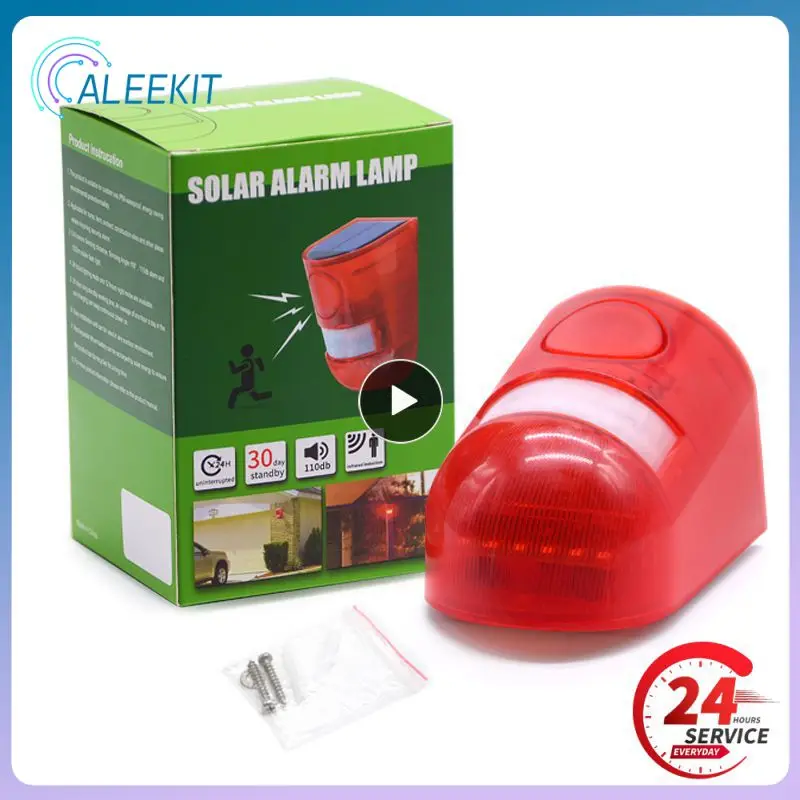 

1~8PCS Pack Solar Strobe Light With Motion Sensor Alarm 129DB Sound Security Siren IP65 Waterproof For Villa Farm Yard Garden