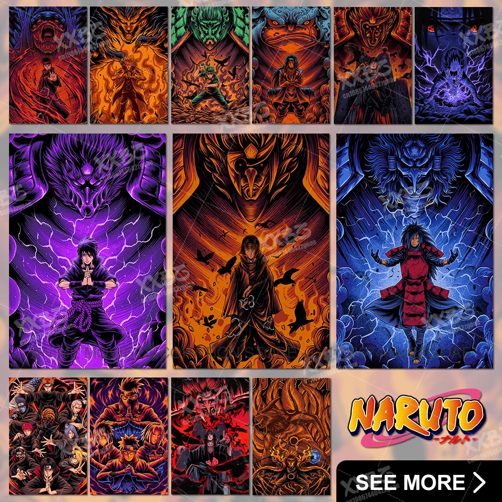 Удзумаки постер Naruto Jiraiya картина в стиле аниме Hatake Kakashi Home Decor Uchiha Sasuke без рамки