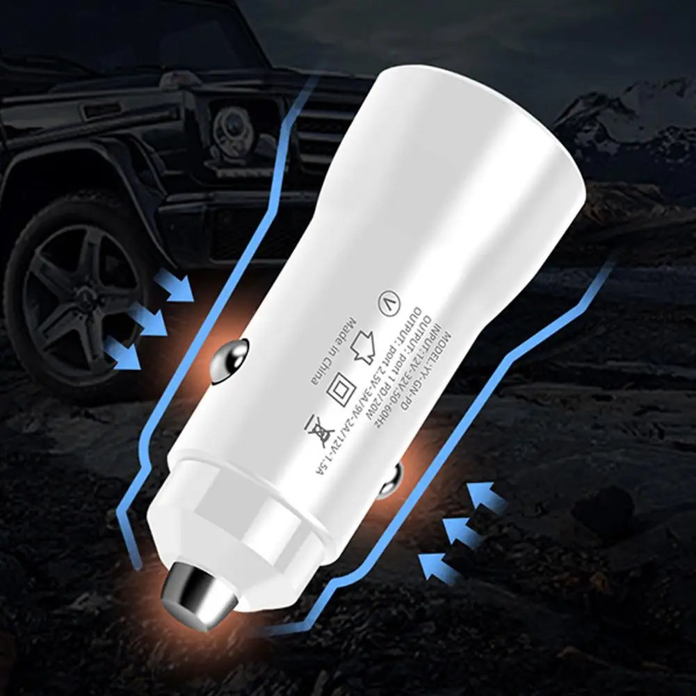 Автомобильное зарядное устройство с вспышкой PD QC 3 0 38 Вт быстрая зарядка через USB C