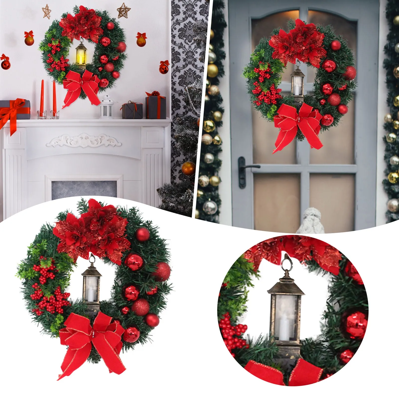 

Bead Wreaths for Front Door Holy Christmas Wreath With Lights Lit Christmas Scene Christmas Front Porch Decorations Outdoor