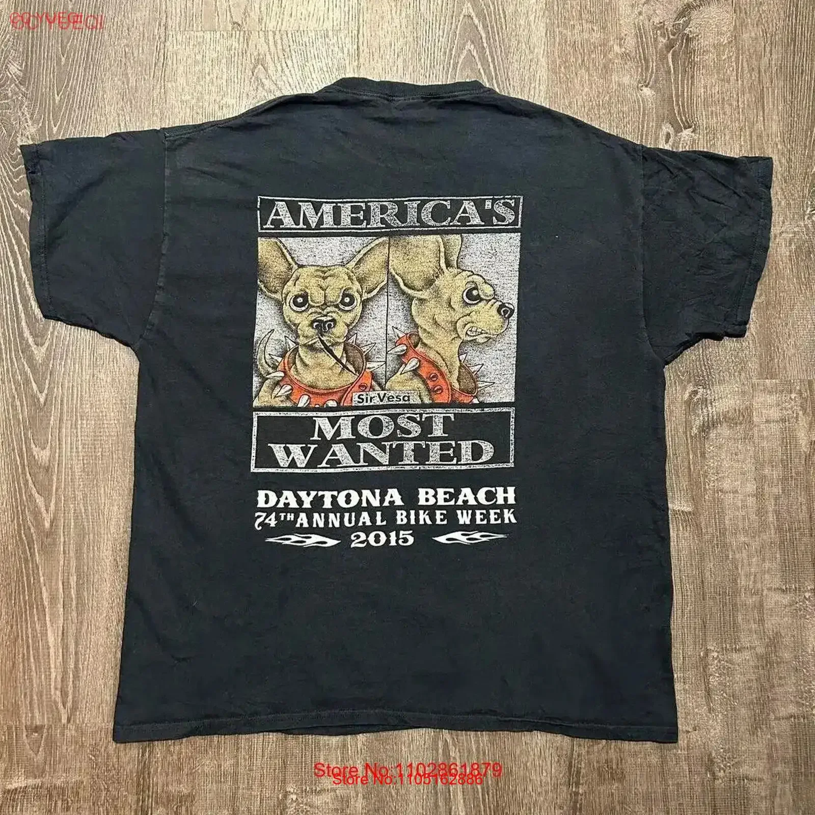 Фото Винтажная футболка Daytona Beach 74, ежегодная футболка Bike Week America's Most Wanted, размер XL, винтажная стираная мягкая уличная одежда с рисунком №1
