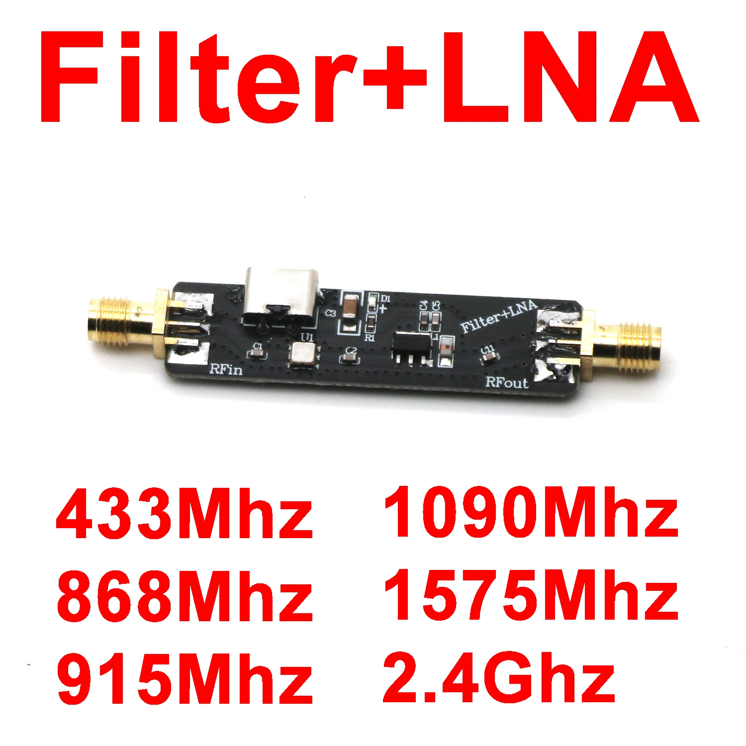 

Дykbcells Фильтр SAW + Усилитель LNA 433/868/915/1090/2400 МГц