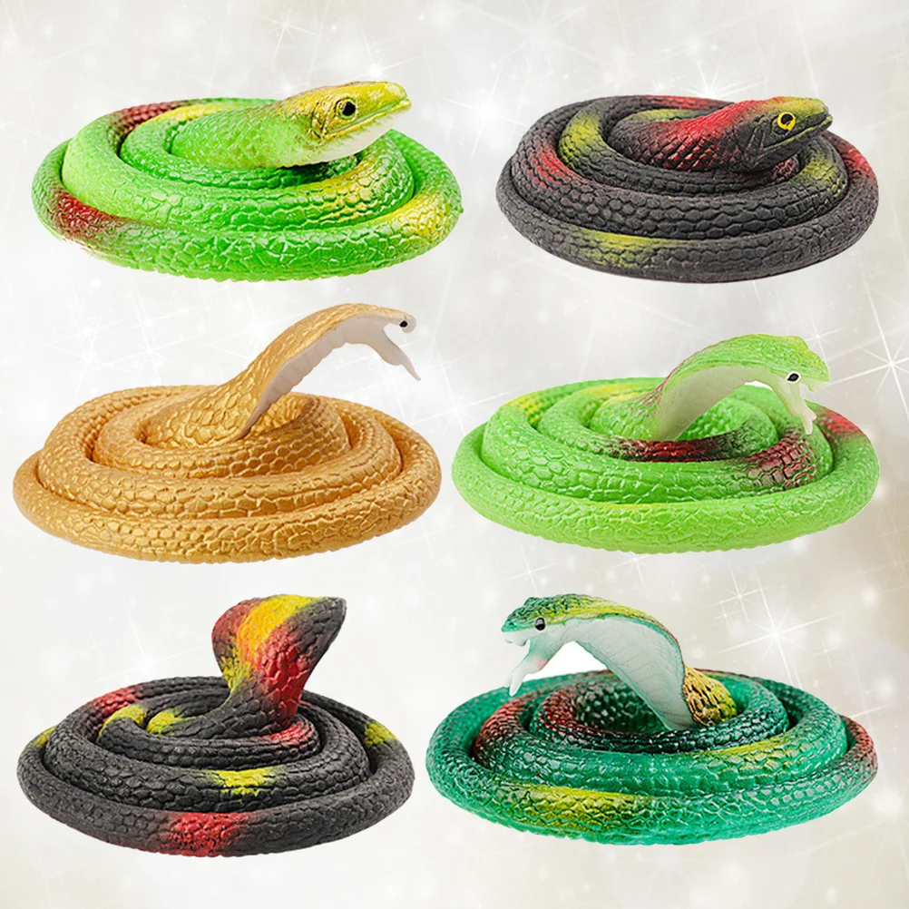 

6 Pcs Snake Party Favors Bulk Toys Kids Rubber Snakes Gifts Garden Rain Forest Scary Halloween