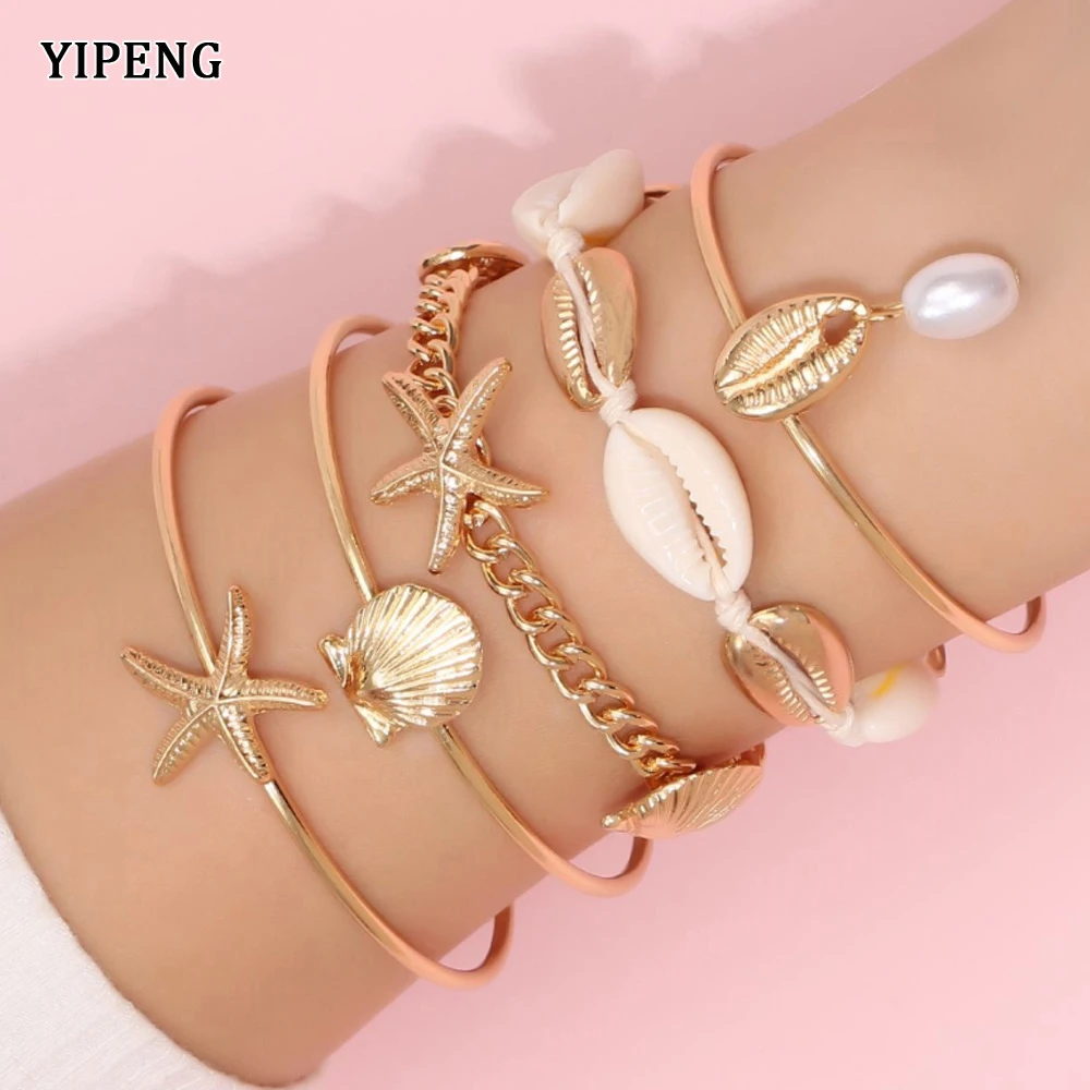 10/30 Sets Gold Bracelets For Women Bracelets Pearl Luxury Bracelet Women Girls Items Free Shipping Gift For Girlfriend
