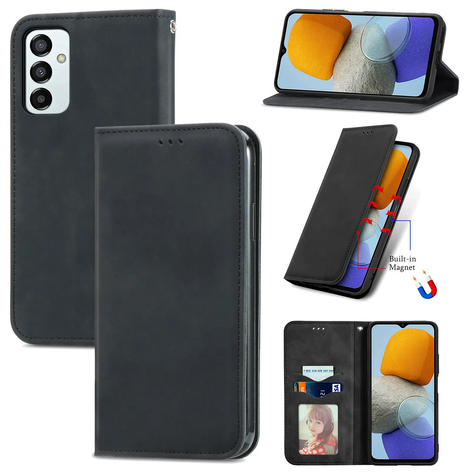 Retro Leather Flip Case for Vivo V29E V29 Lite V27 Pro V25 V23 V21 V20 SE Business Magnetic Closed 360 Protection Book Cover