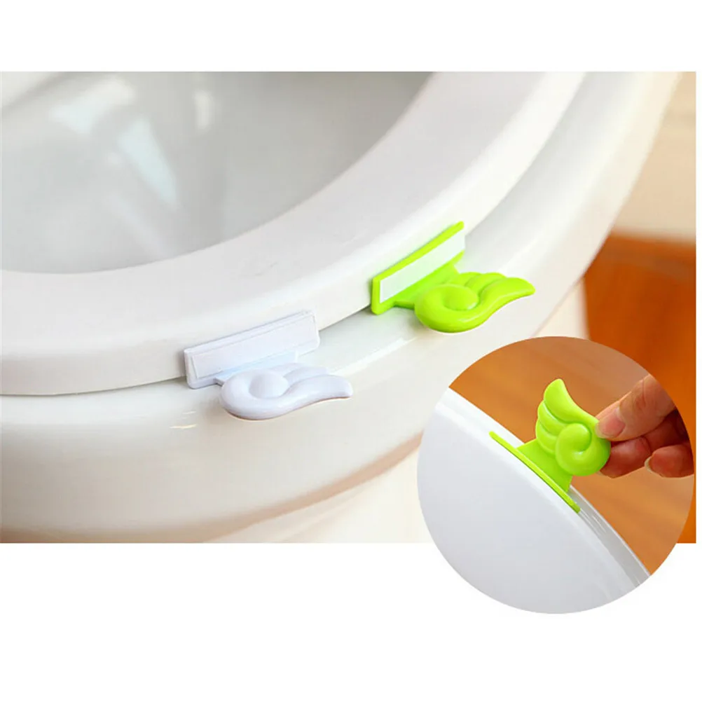 

1pc Lifting Device Smooth Holder Clean Cute Wing Durable Hygienic Manual Seat Supplies Toilet Cover Lifter Clamshell 2 Colors