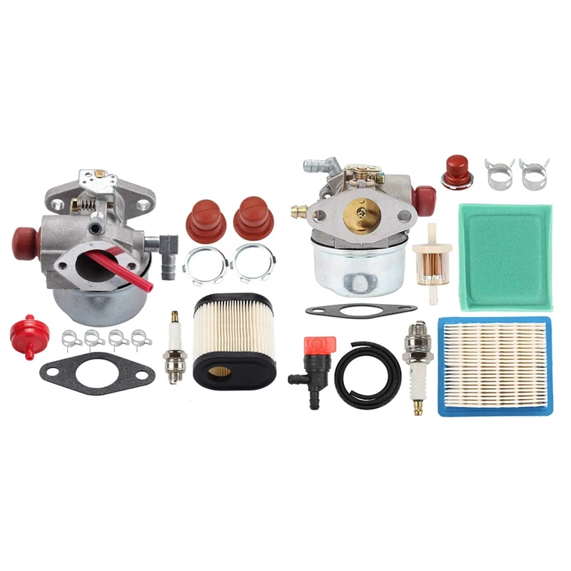 2 комплекта карбюратора для Tecumseh LEV100 LEV105 LEV120 с лампой воздушного фильтра комплект