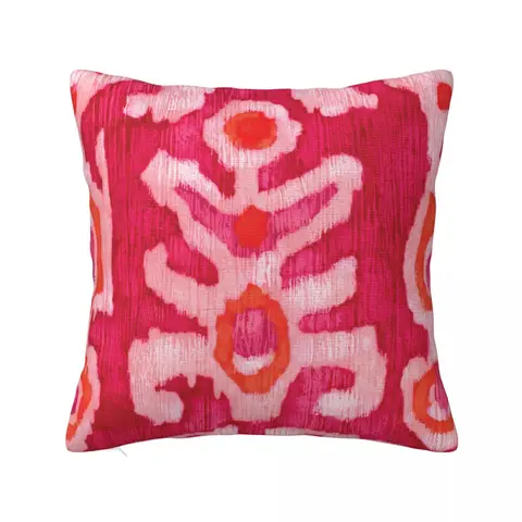Розовая и оранжевая подушка в этническом стиле, искусственная подушка, декоративная подушка, квадратная, 45x45 см