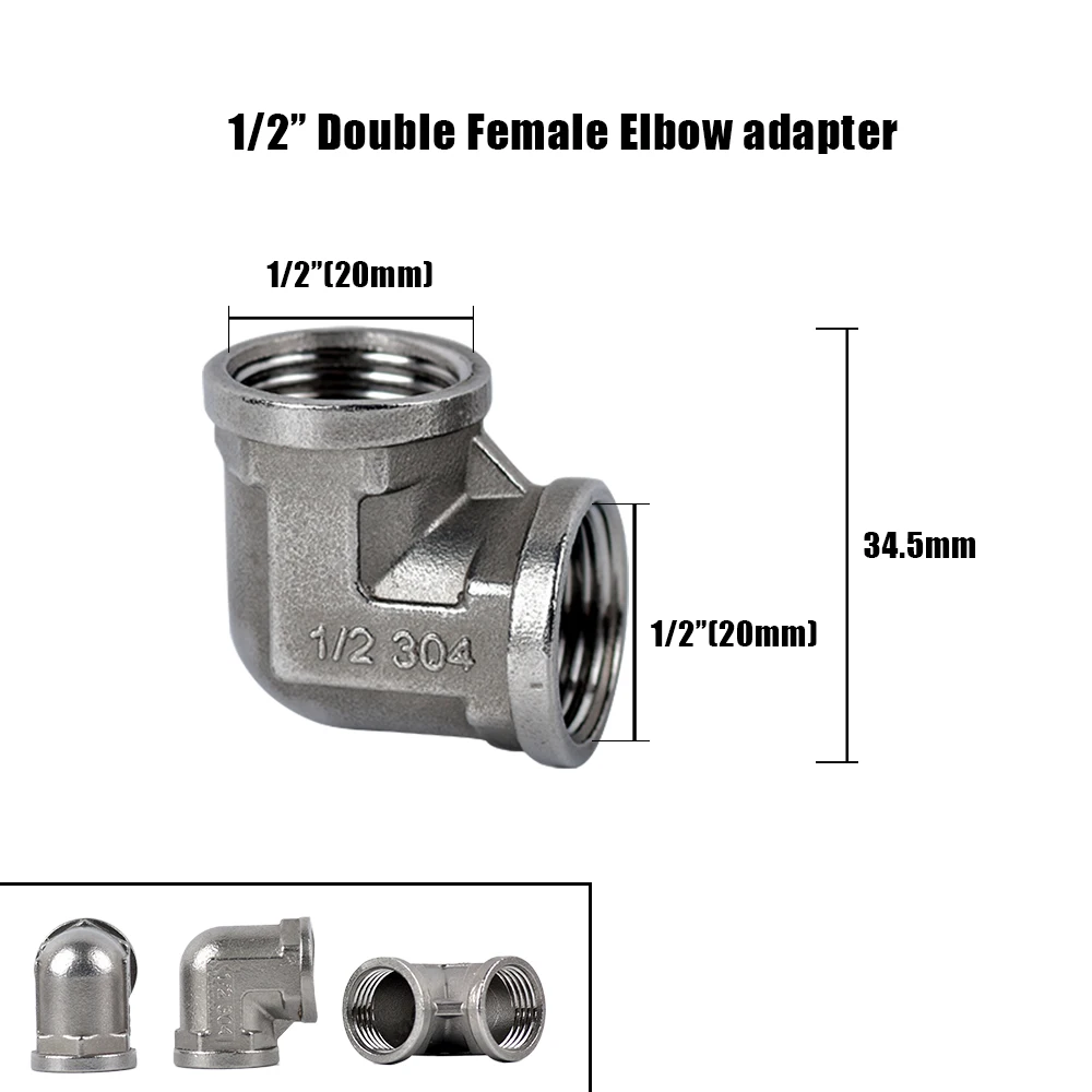 

Редукционный угловой тройник из нержавеющей стали 1/2" 3/4"
