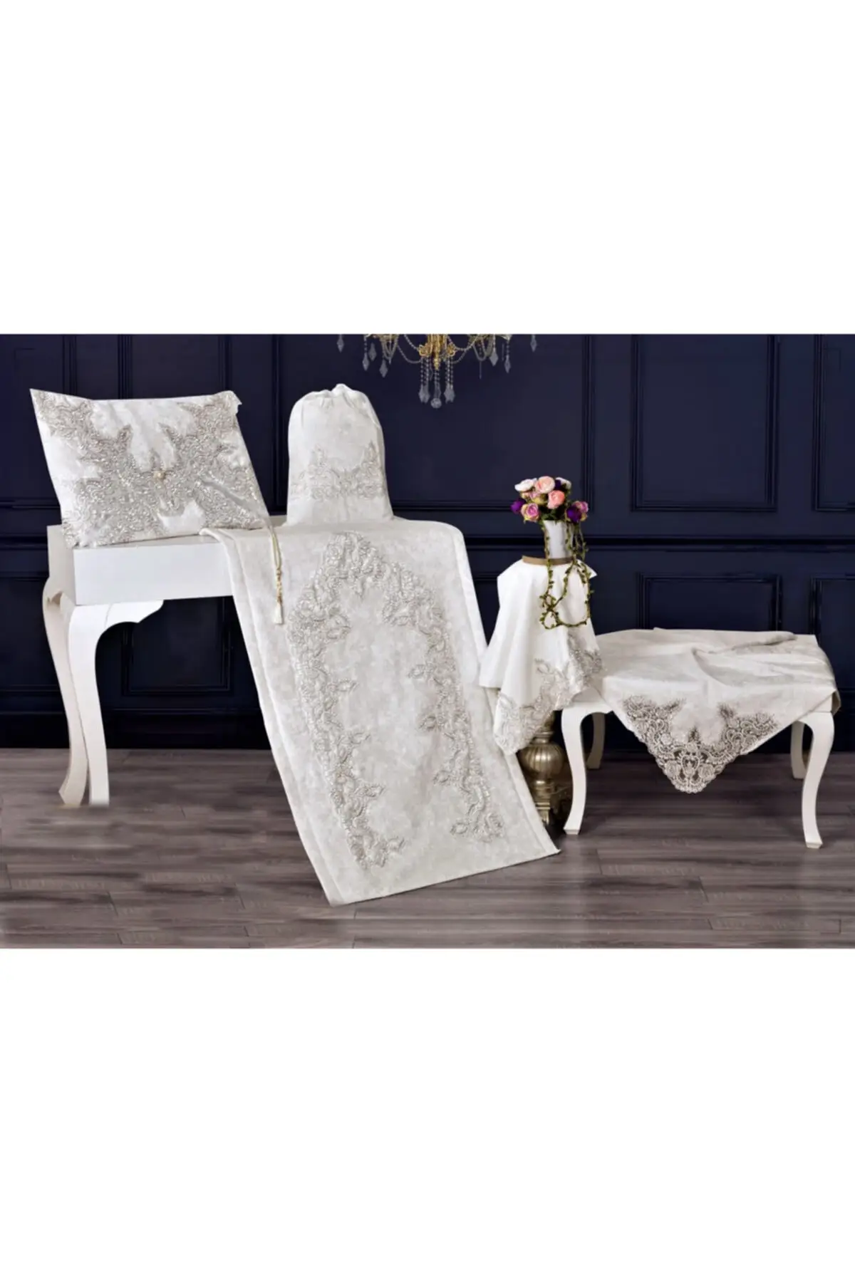 

Luxury Şaseli Cream Prayer Rug Set Carpet & Rug Mat Home Furniture